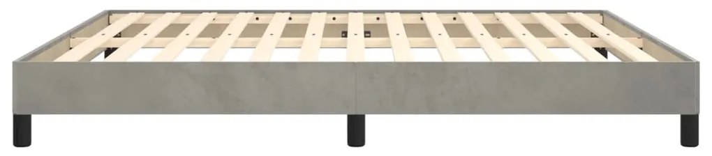 Estrutura de cama sem colchão 160x200 cm veludo cinzento-claro