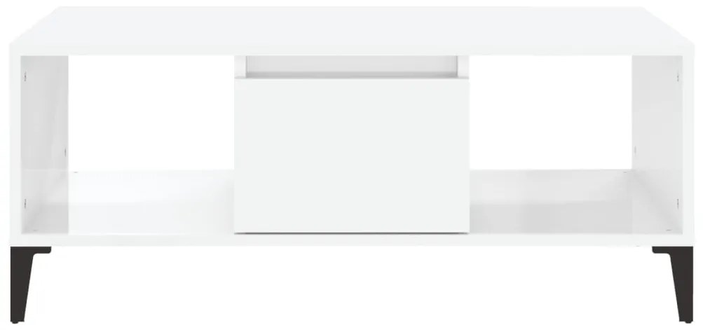 Mesa de centro 90x50x36,5 cm derivados madeira branco brilhante