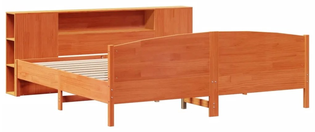 Cama com estante sem colchão 200x200 cm pinho maciço