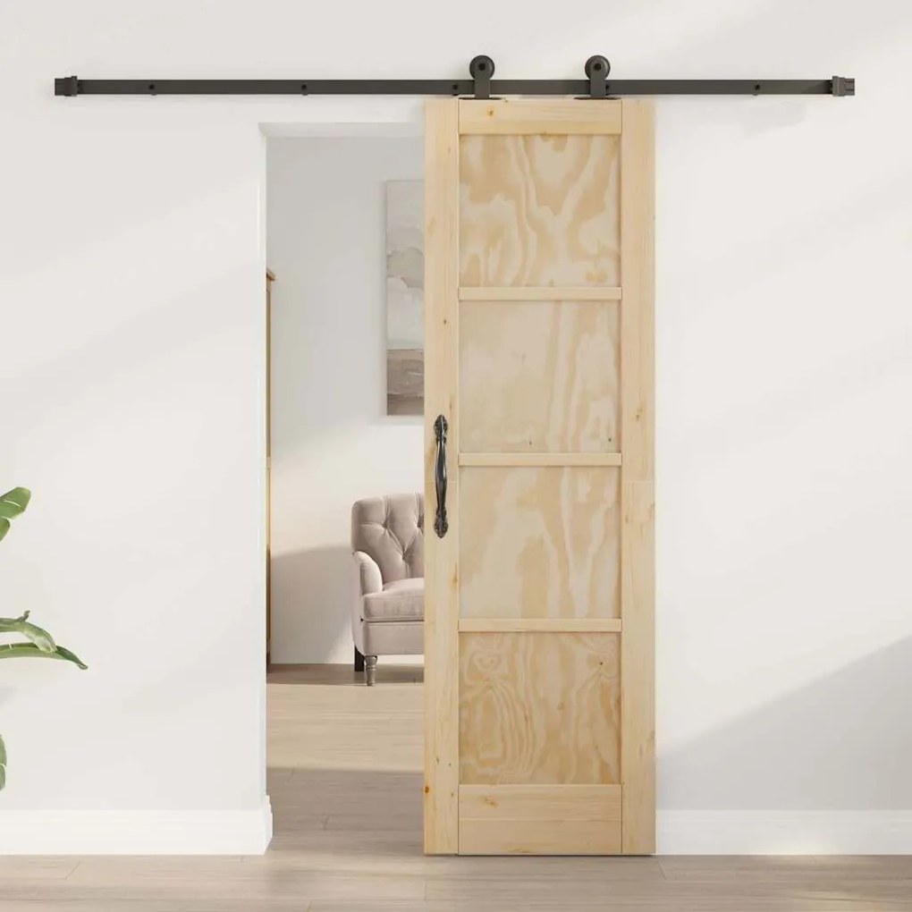 Porta Deslizante com Conjunto de Hardware 'ORKDAL'Madeira Sólida de Pi