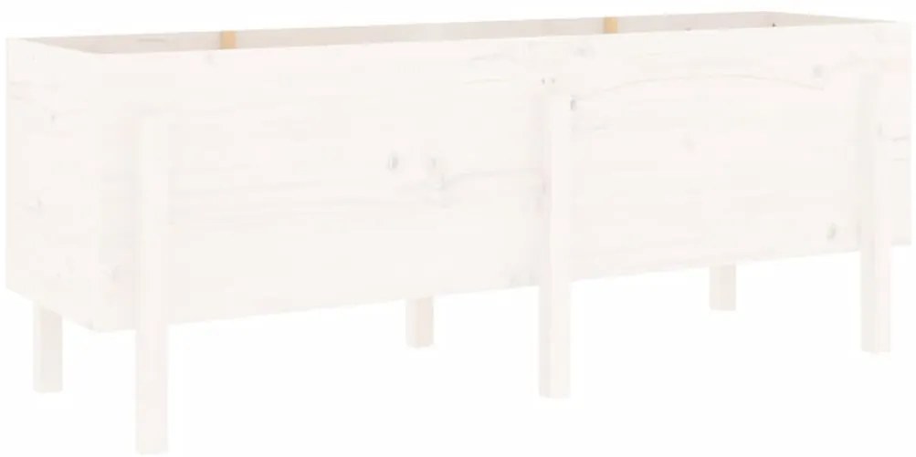 Canteiro elevado de jardim 160x50x57 cm pinho maciço branco