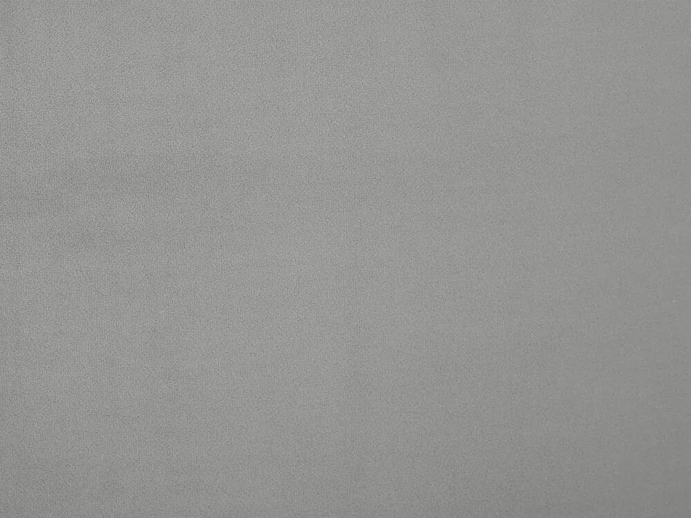 Cama de casal em veludo cinzento 180 x 200 cm MELLE Beliani