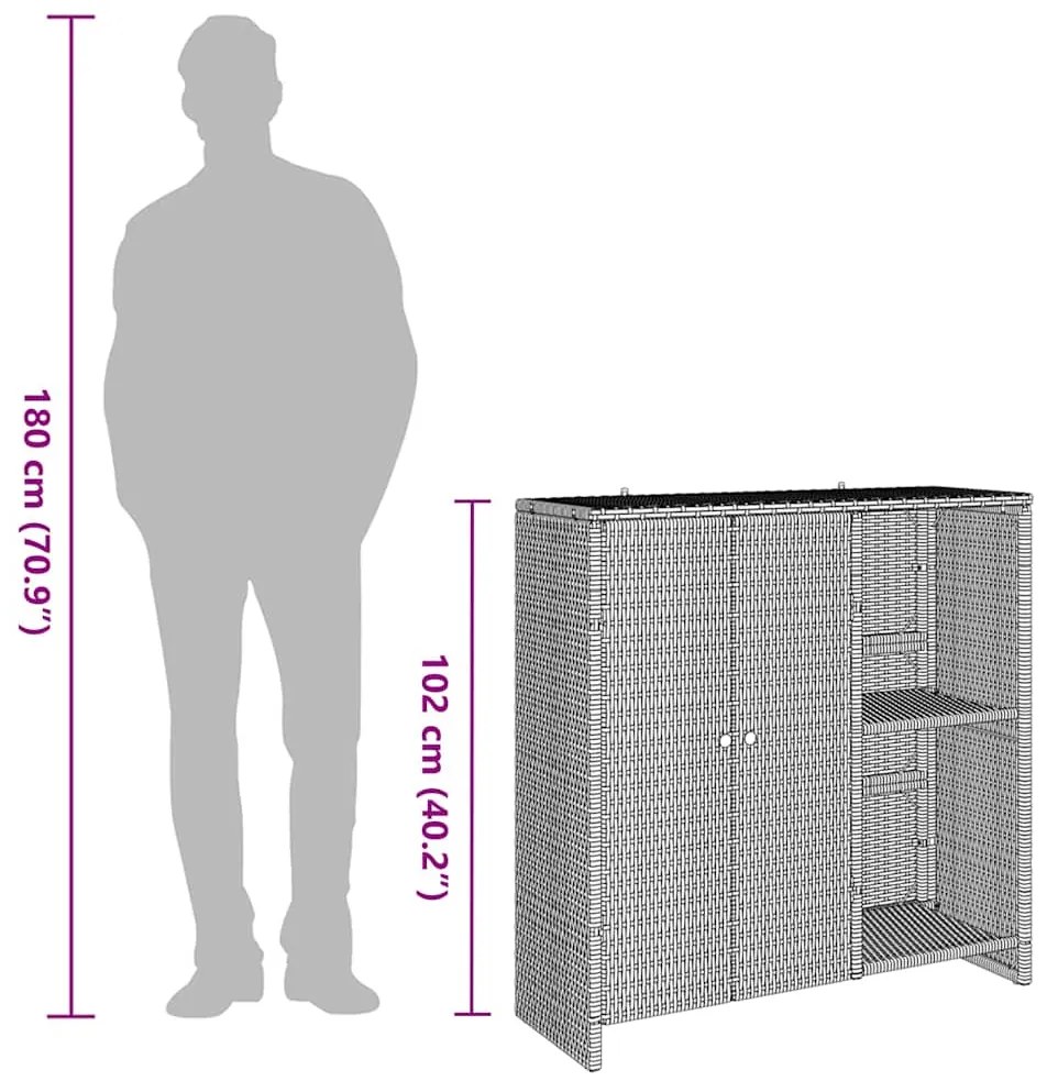 Armário de Armazenamento Bege 100 x 36 x 102 cm Rattan