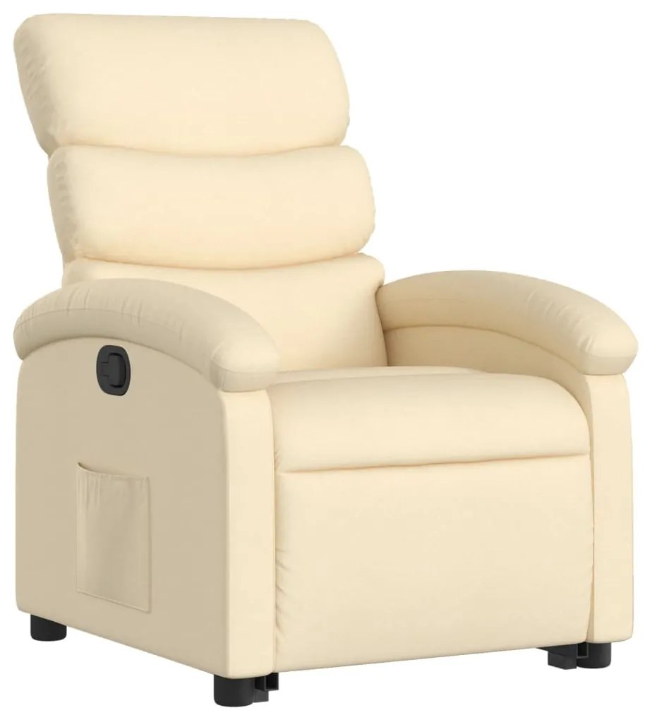 Poltrona reclinável elevatória tecido cor creme