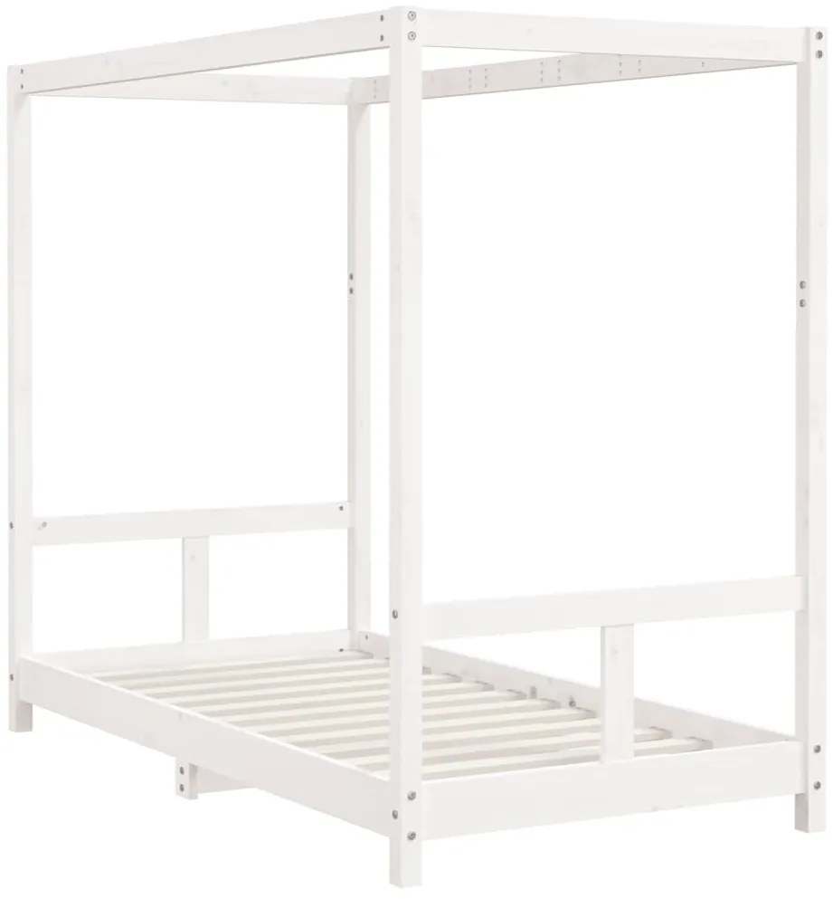 Estrutura de cama infantil 80x160 cm pinho maciço branco