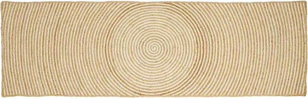 vidaXL Tapete Natural e Branco 80 x 300 cm Juta