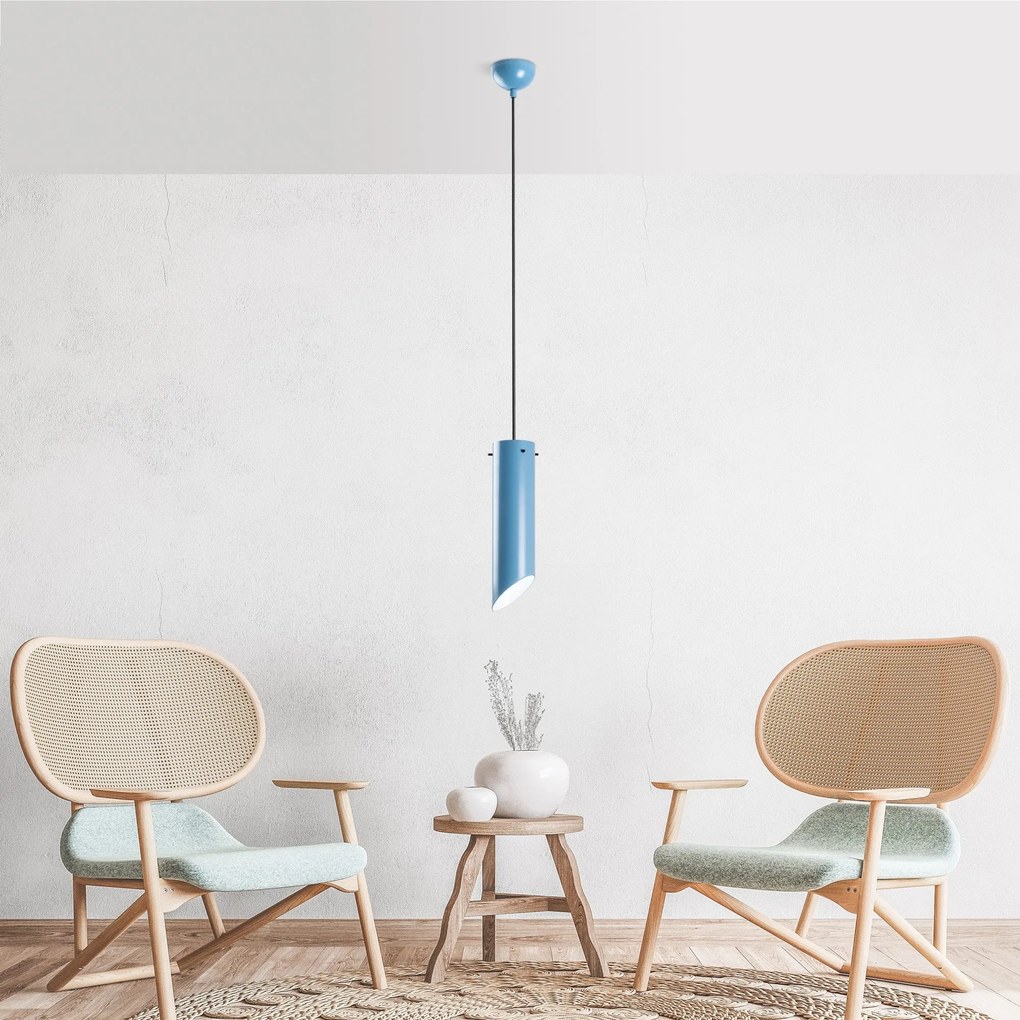 Candeeiro de Teto Kesikboru – Azul Claro – Ø8 h:28 cm