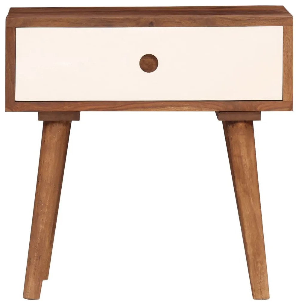 Mesa de cabeceira em madeira de acácia maciça 45x30x45 cm