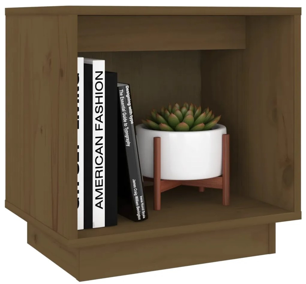Mesas de cabeceira 2 pcs 40x30x40 cm pinho maciço castanho mel