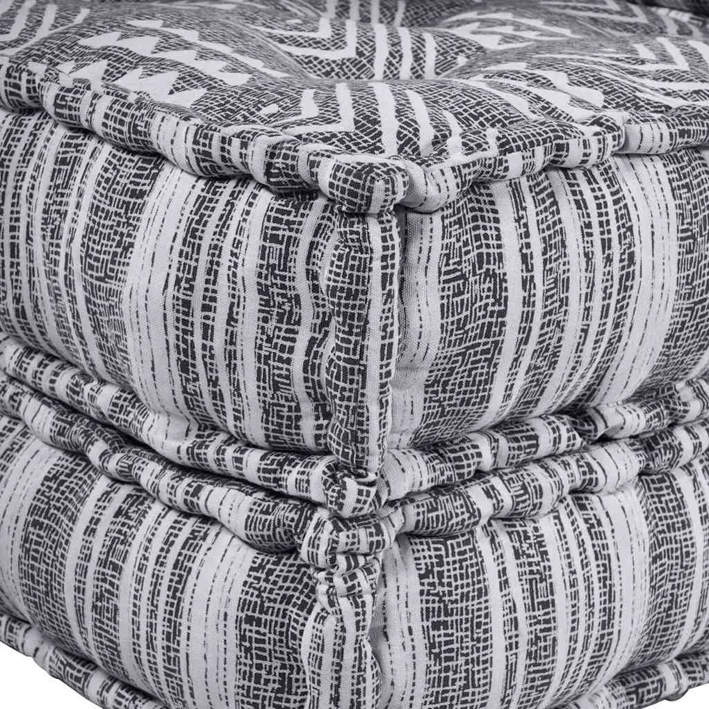 Puff Modular em Cinza - 70x70x36 cm em Tecido
