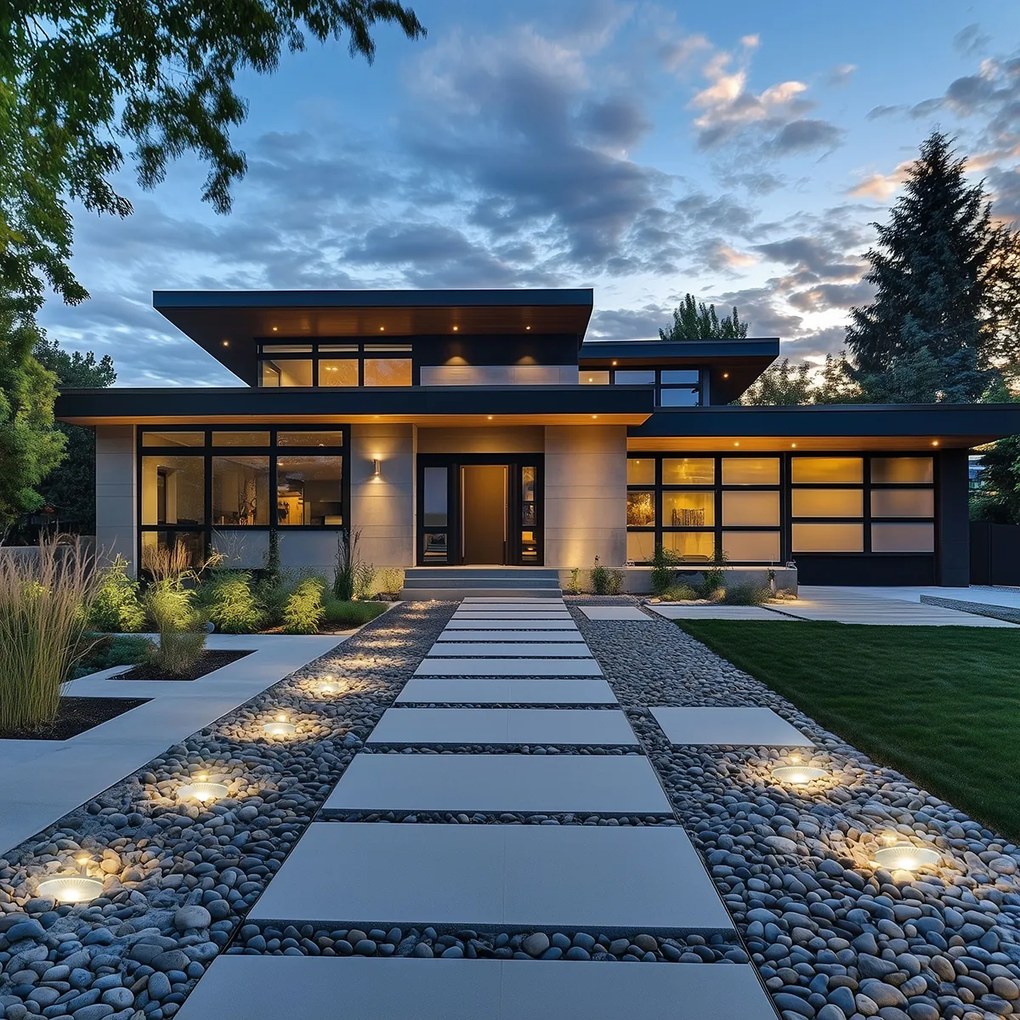 Conjunto de 2 focos de chão modernos em aço, incluindo LED 20W - Bridge