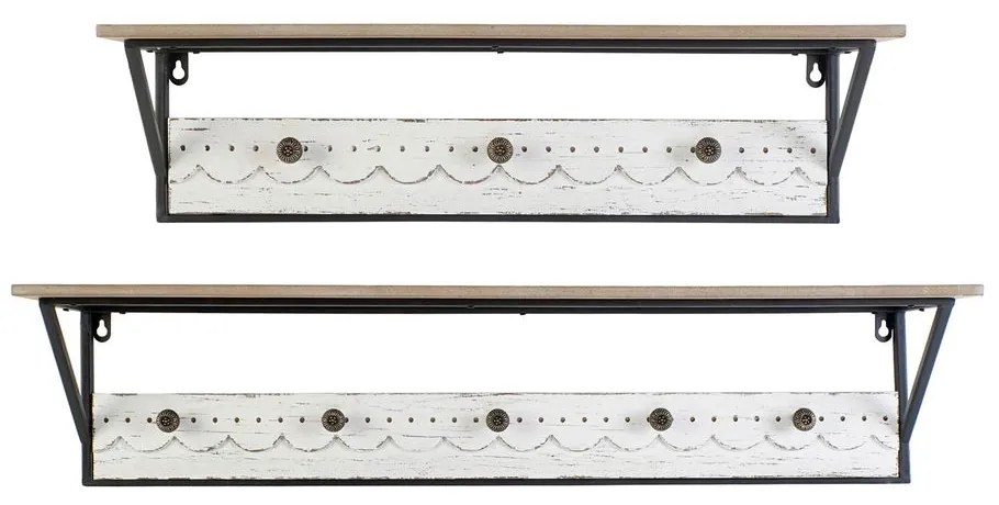 Bengaleiro Dkd Home Decor Branco Metal Madeira Mdf (2 Pcs)