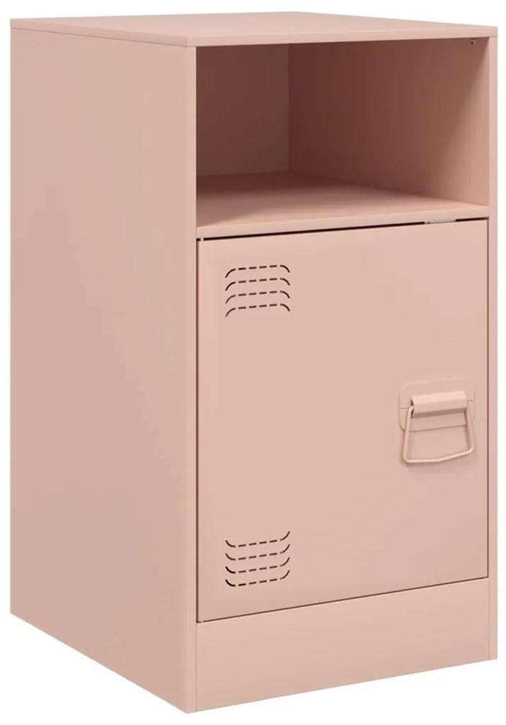 Mesas de cabeceira 2 pcs 34,5x39x62 cm aço rosa