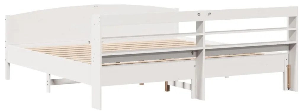 Cama sem colchão 180x200 cm madeira de pinho maciça branco