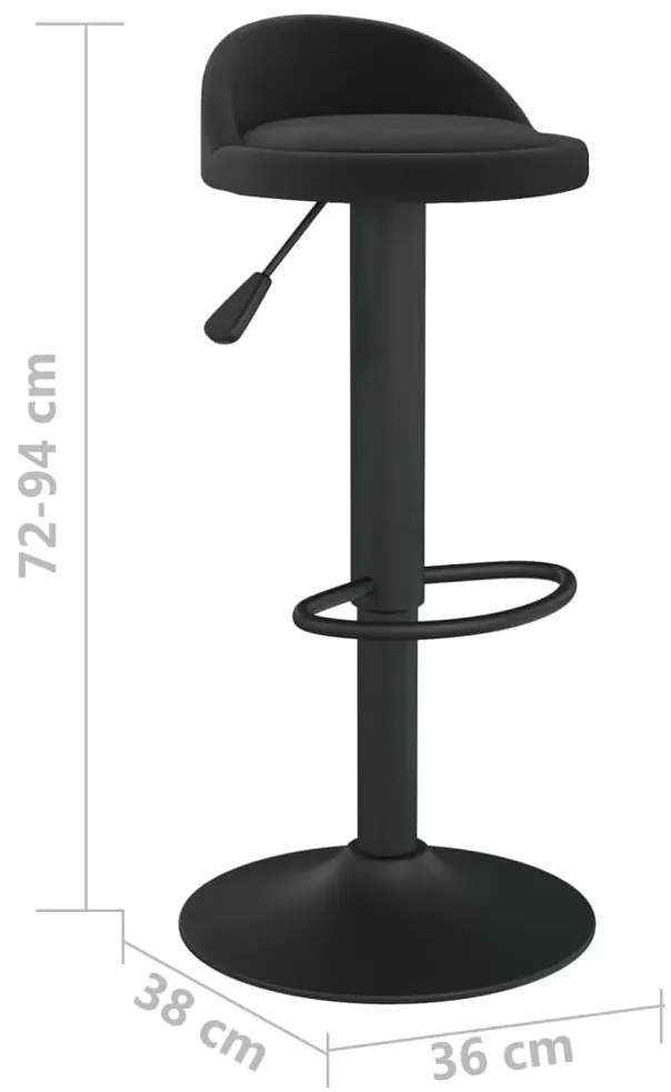Bancos de bar 2 pcs veludo preto
