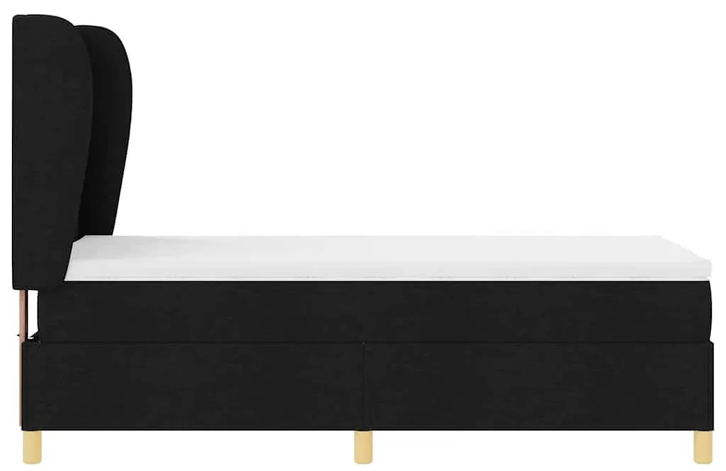 Cama Box Spring com Colchão vidaXL Preto 100x200 cm Tecido