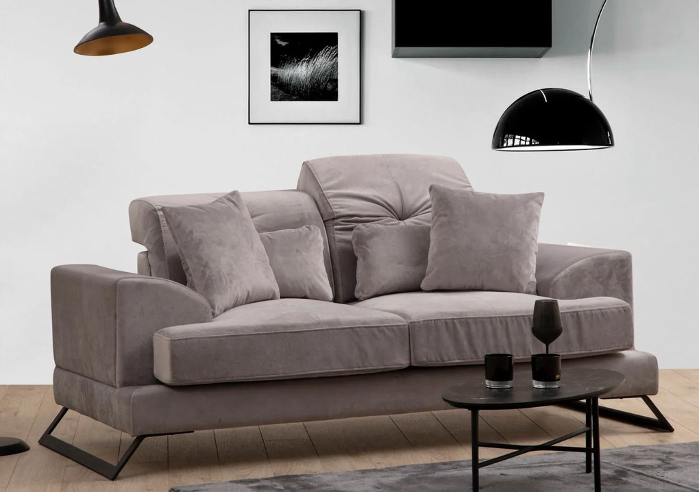 Sofá de 2 Lugares Frido – Cinzento Claro – 185x100x92 cm