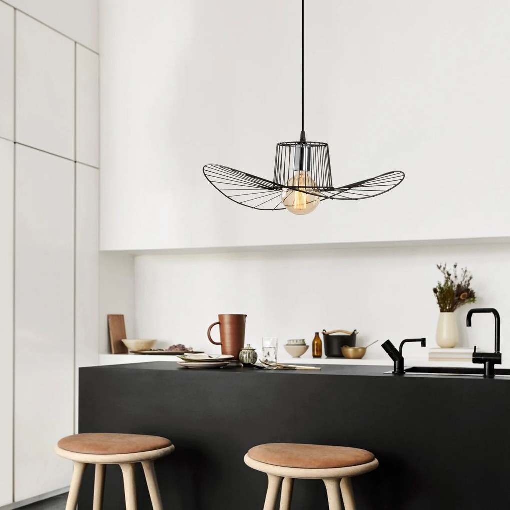 Candeeiro Tel – Preto – Diâmetro 49 cm, Altura 110 cm