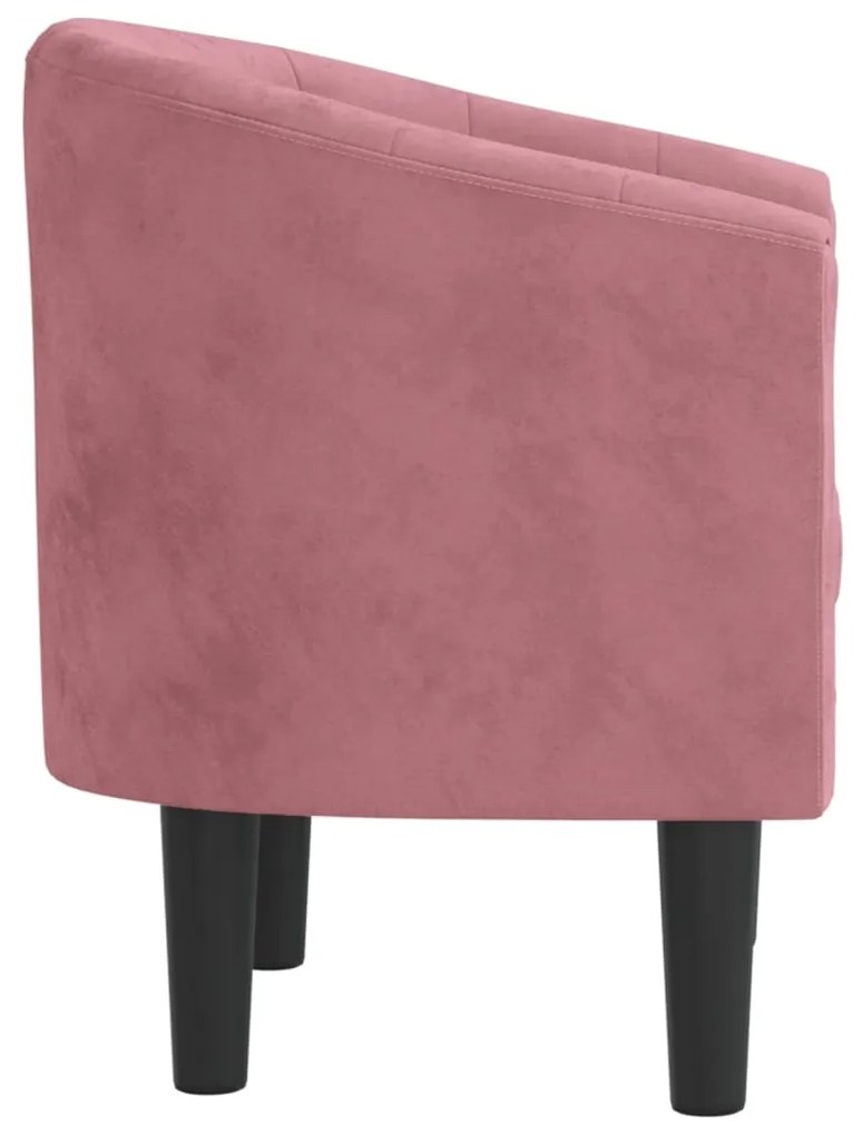 Poltrona veludo rosa