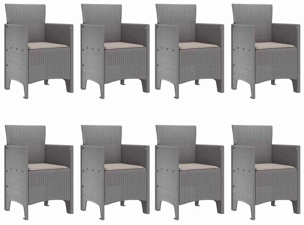 Conjunto de Jantar ao Ar Livre 9 pcs Branco 250 x 100 x 73 cm