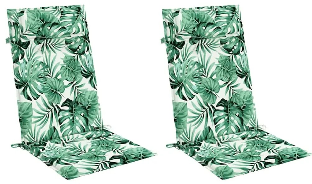 Almofadões p/ cadeira encosto alto 2 pcs tecido oxford folhas