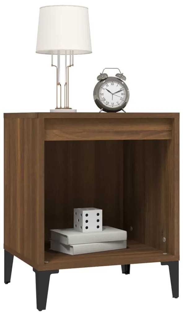 Mesa de cabeceira 40x35x50 cm cor carvalho castanho