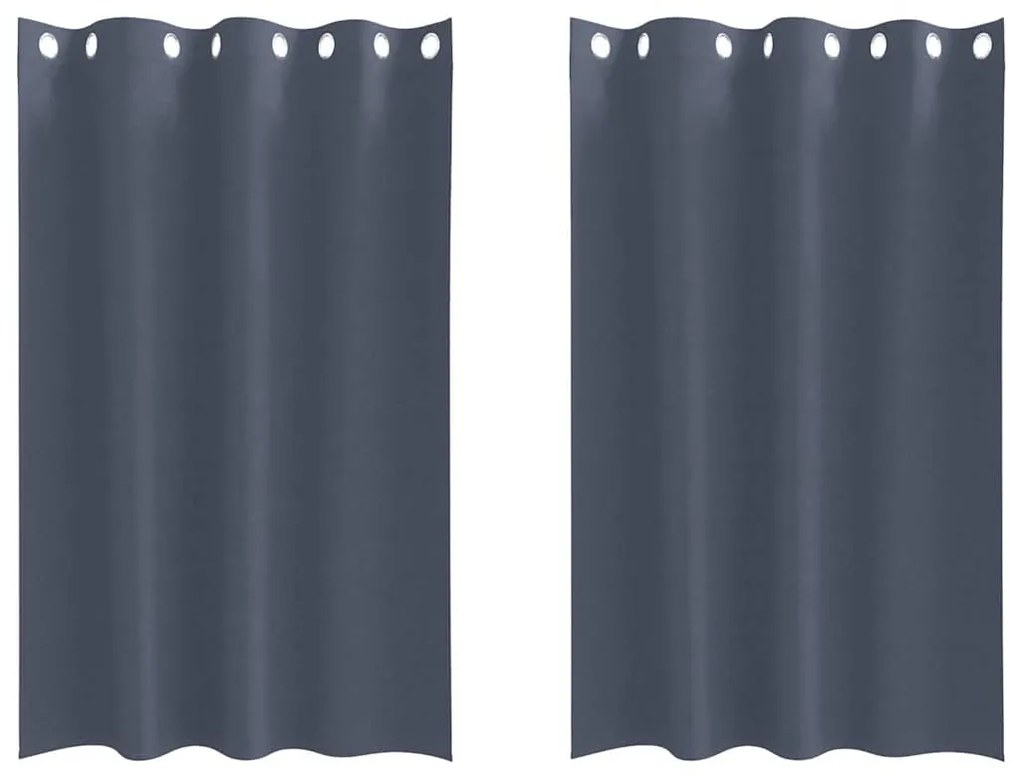 Cortinas 2 pcs Cinzento-escuro 175 x 140 cm Poliéster