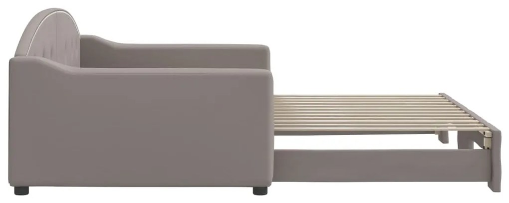 Sofá-cama com gavetão 100x200 cm tecido cinzento-acastanhado