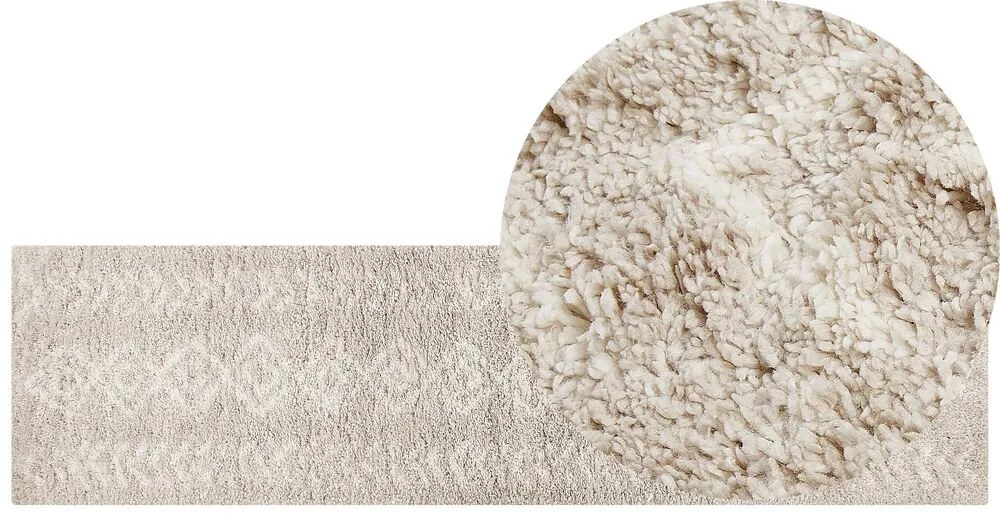 Tapete creme claro 80 x 300 cm KAPAN Beliani