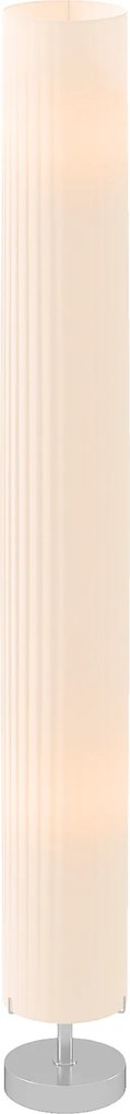 Candeeiro de pé moderno em coluna com luz suave, 40 W, 14 L x 14 L x 120 A cm, aço inoxidável branco