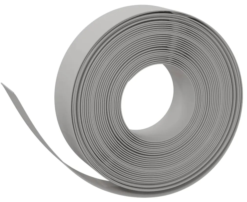 Bordas de jardim 5 pcs 10 m 15 cm polietileno cinzento