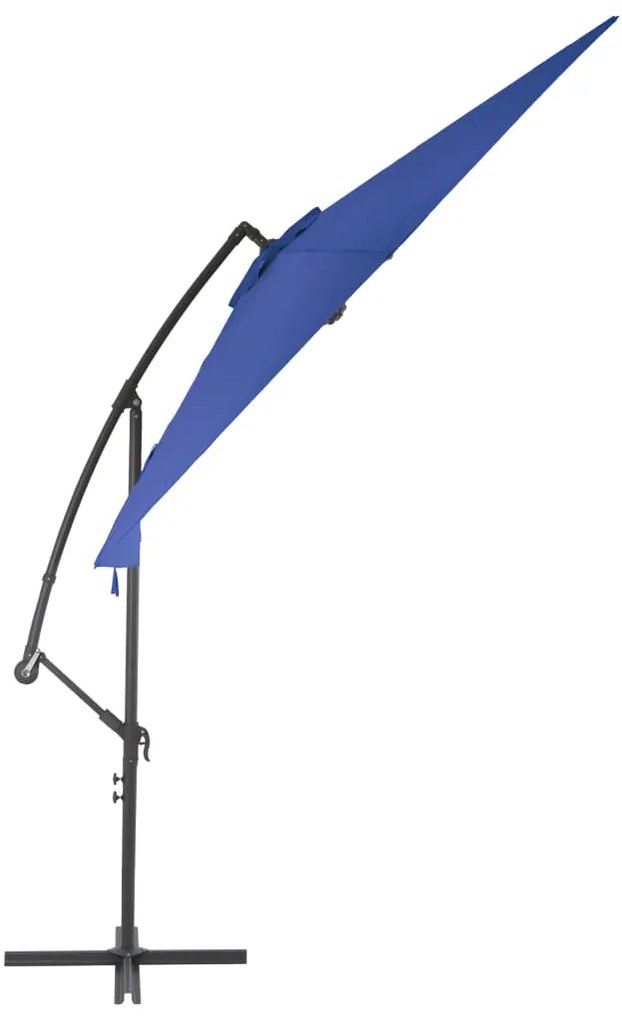 Guarda-sol de jardim cantilever c/ poste alumínio 300 cm azul