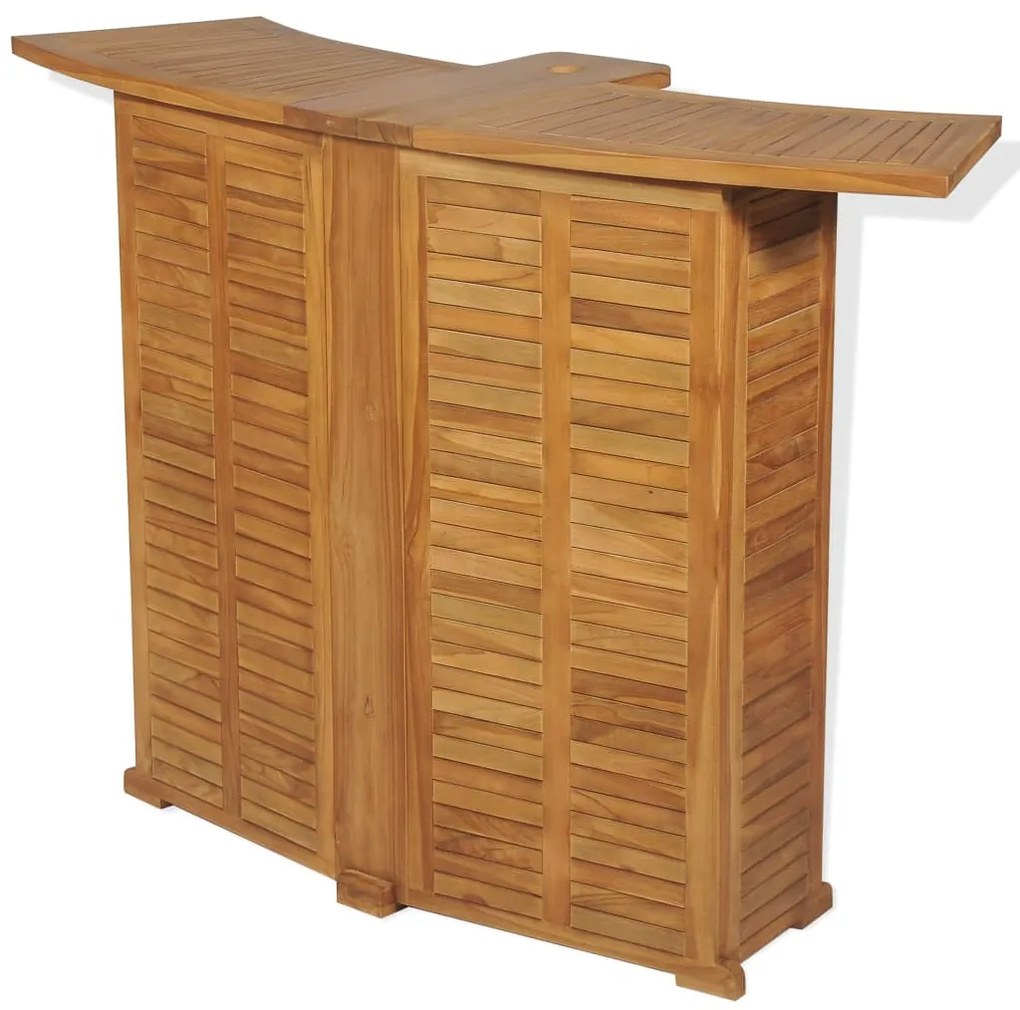 Conjunto de bistrô c/ cadeiras dobráveis 3 pcs madeira teca