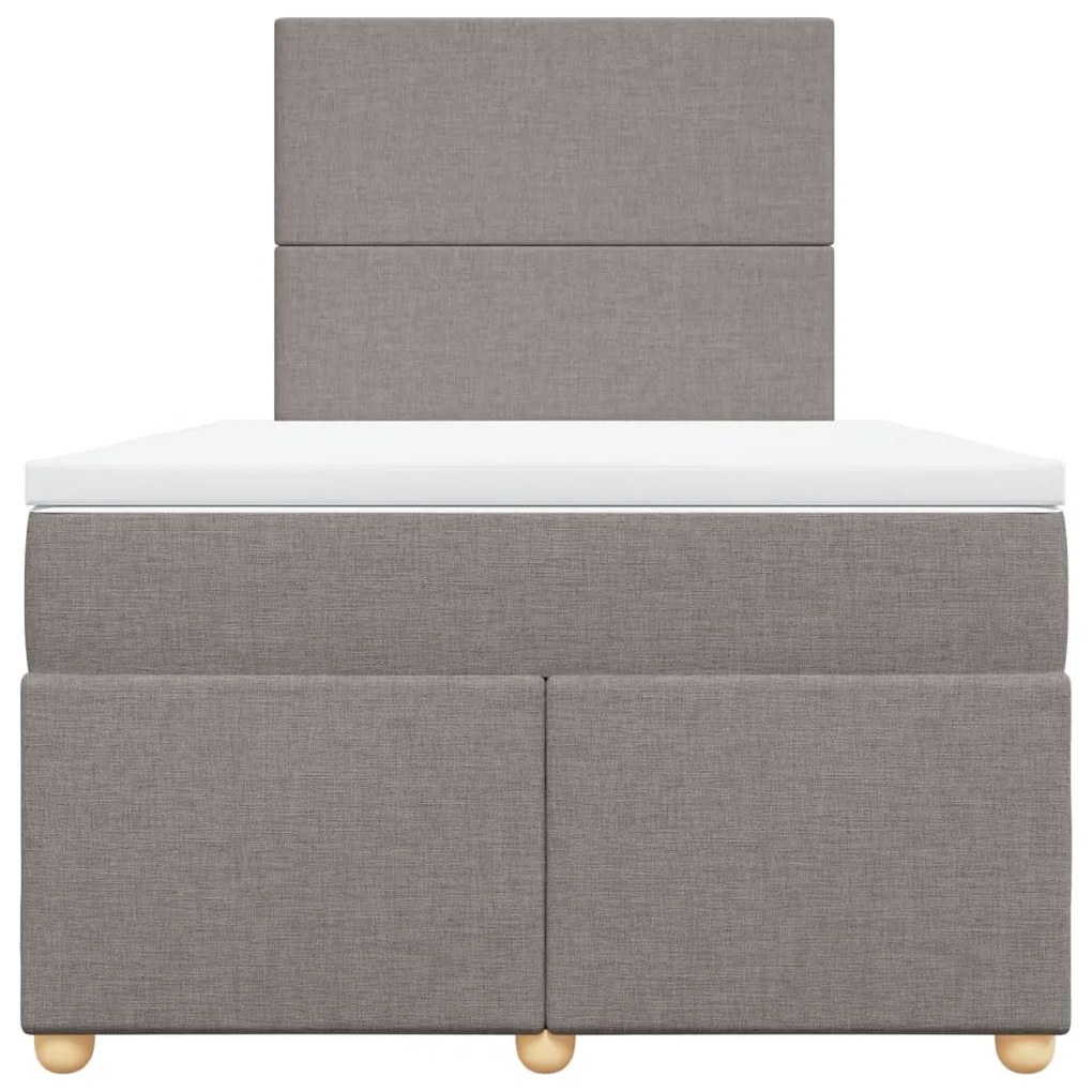 Cama boxspring c/ colchão 120x190cm tecido castanho-acinzentado