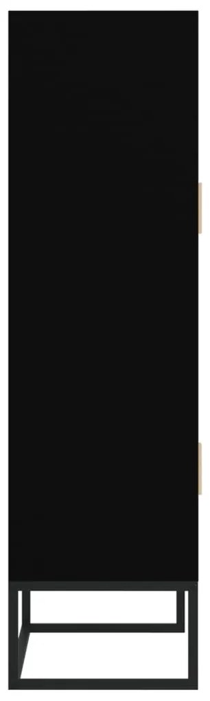 Aparador alto 70x35x125 cm derivados de madeira preto