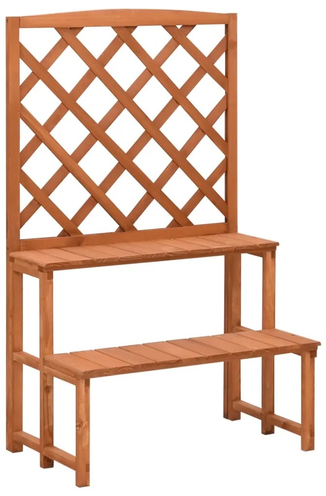 vidaXL Suporte de plantas com treliça 70x42x115 cm abeto maciço