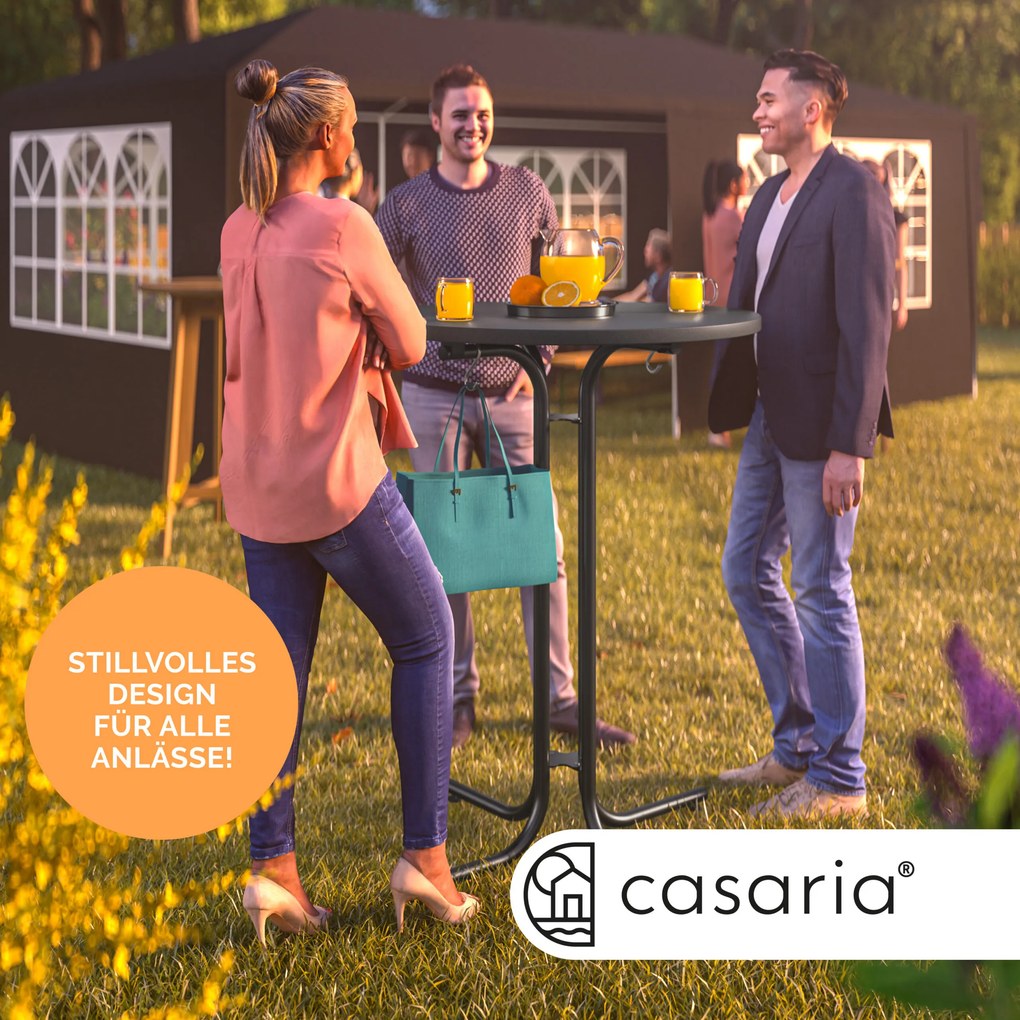 Mesa bar alta dobrável 110x80 cm cinzenta