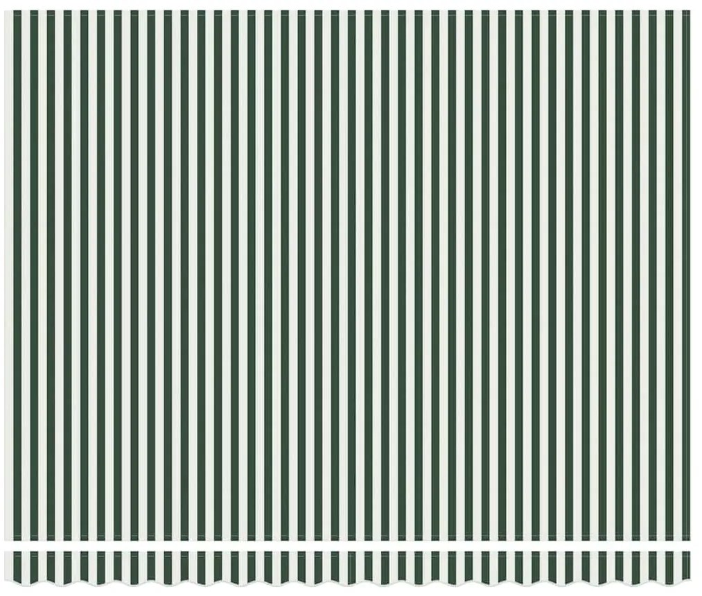 Toldo Retrátil Manual Verde e branco 400 × 300 cm tecido