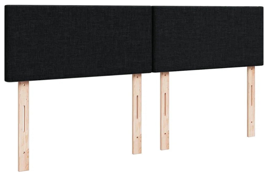 Cama com molas/colchão 160x200 cm tecido preto