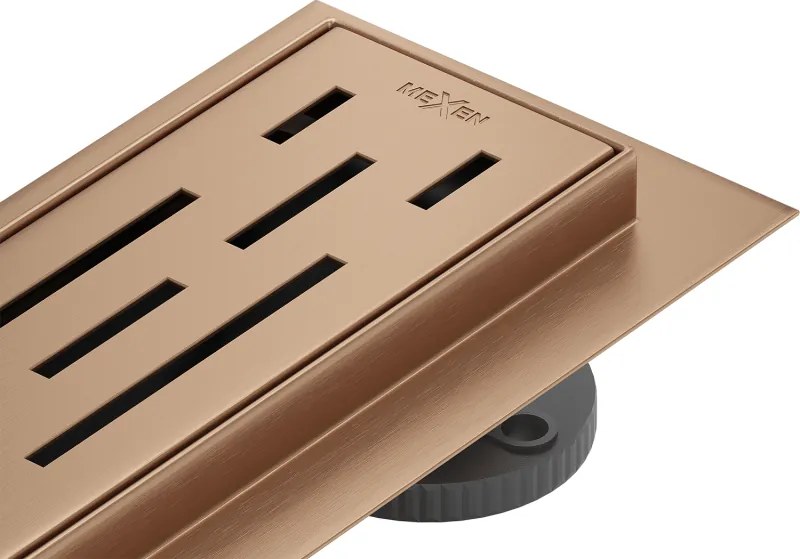 Mexen Flat 360° M01 ralo linear rotativo 70 cm, cobre escovado - 1C20070-40