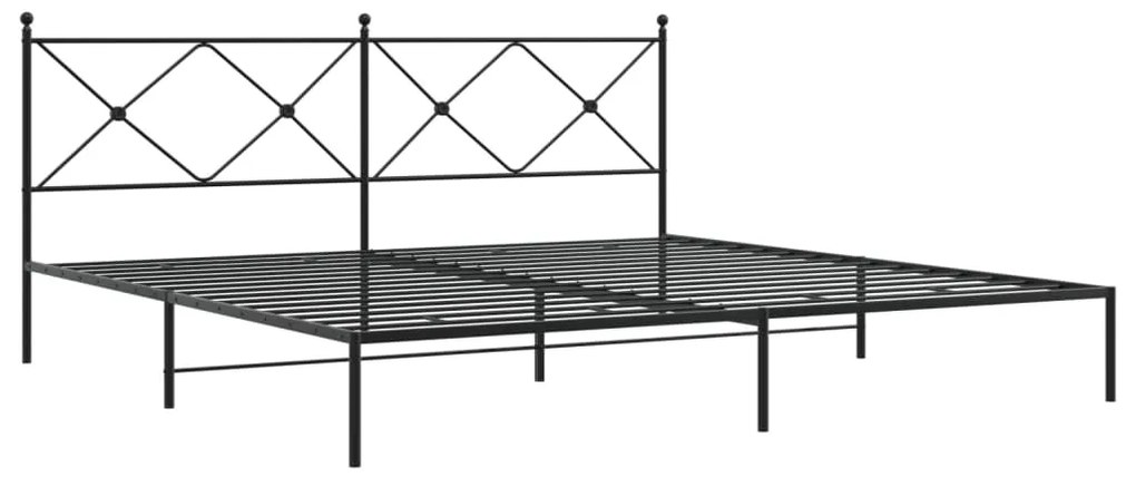 Estrutura de cama com cabeceira 200x200 cm metal preto