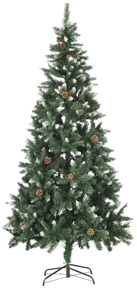 Árvore Natal artificial pré-iluminada c/ bolas e pinhas 210 cm