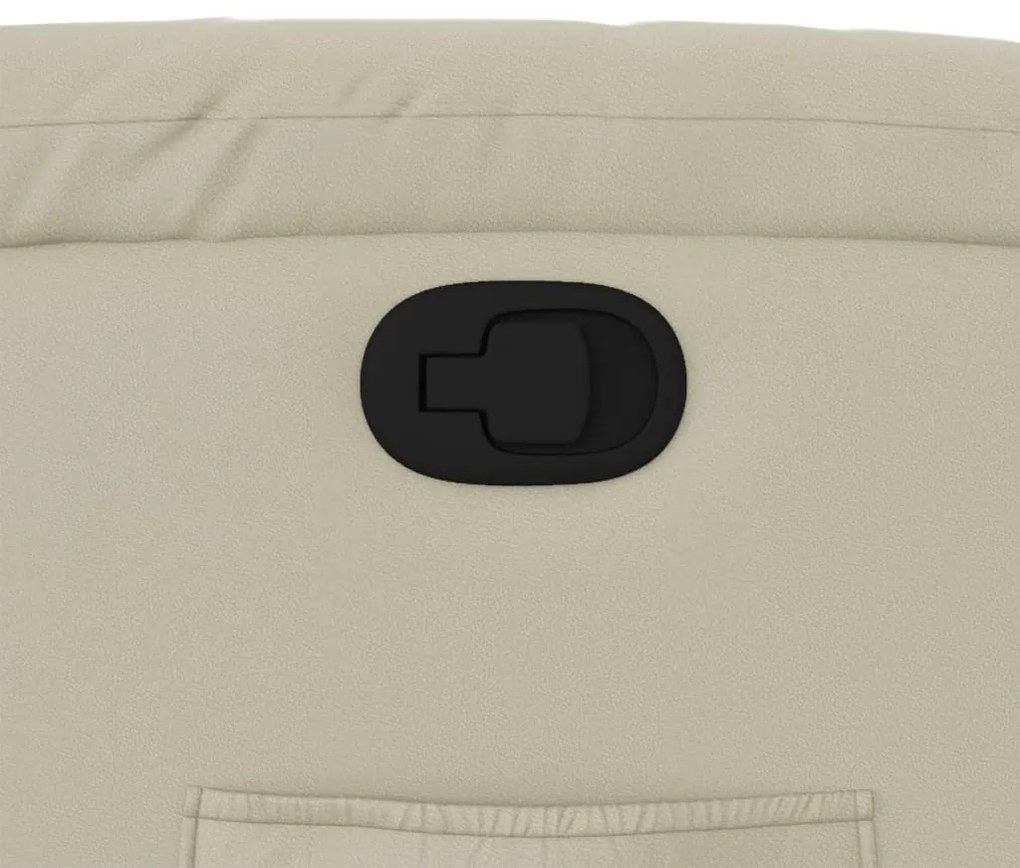 Poltrona reclinável couro artificial cor creme