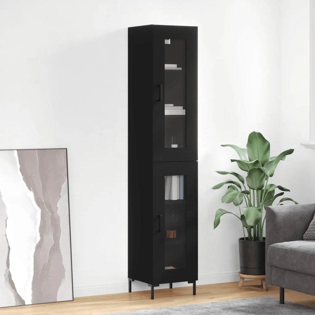 Vitrine Brenna de 180 cm - Preto - Design Nórdico