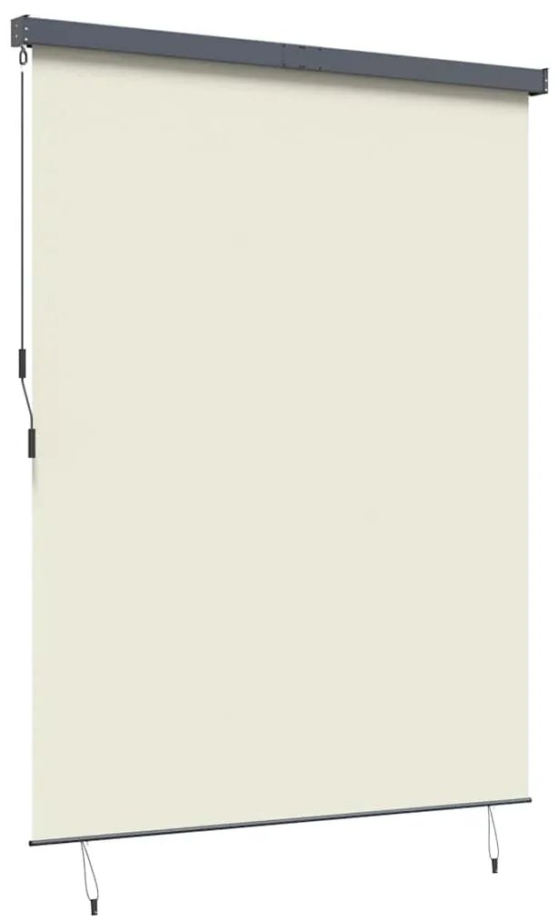 Cortina Rolô Exterior Riscas Manual Ajustável Creme 220 x 250 cm tecid