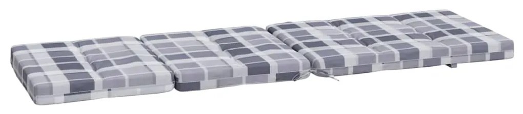 Almofadões p/ cadeira terraço 2 pcs tecido oxford xadrez cinza