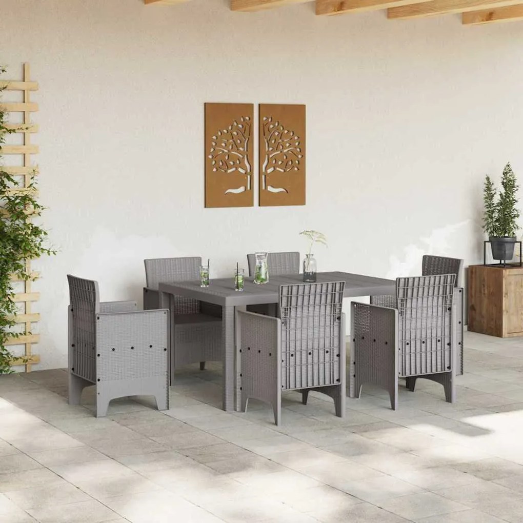 Mesa de Jardim Cinza-claro 150x100x73 cm em Rattan Sintético