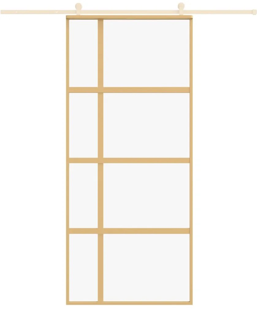 Porta deslizante 90x205 cm vidro ESG/alumínio dourado