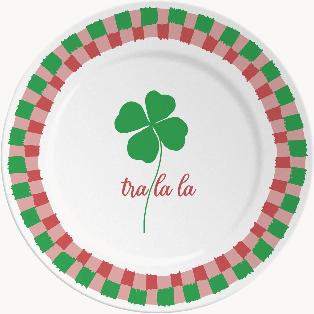Prato de sobremesa em porcelana Tra La La