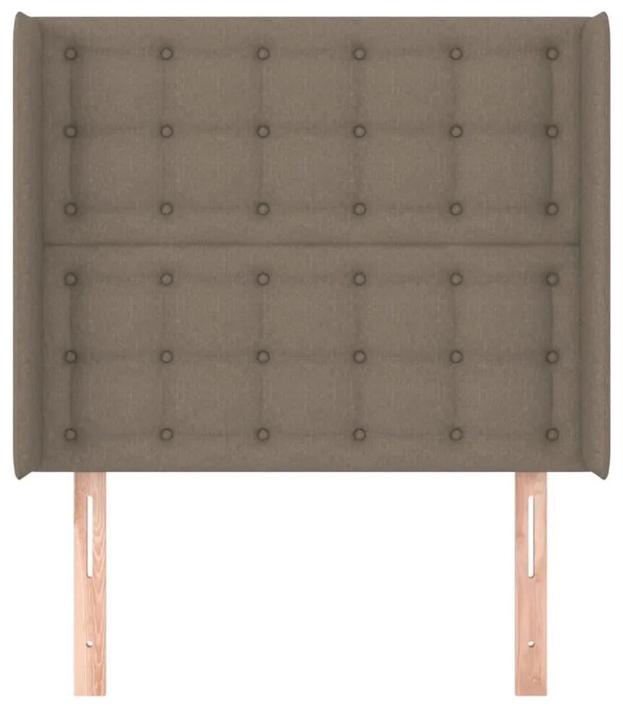 Cabeceira cama c/ abas tecido 93x16x118/128cm cinza-acastanhado